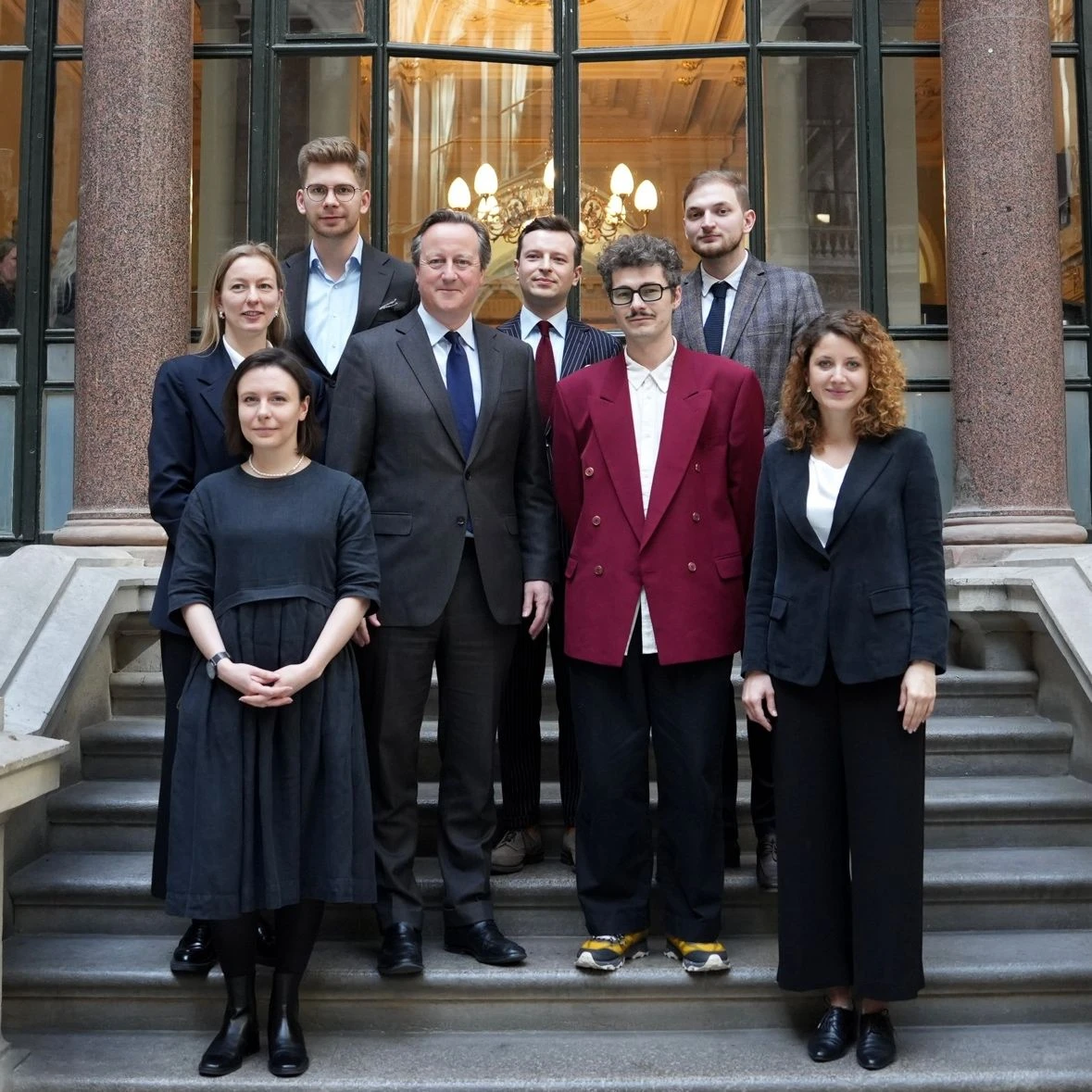 Group portrait outside a public building